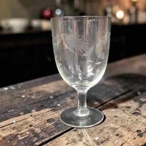 Sasaki Noritake Wheat Pattern Goblet, Vintage Etched Water Glass,‎ Replacement